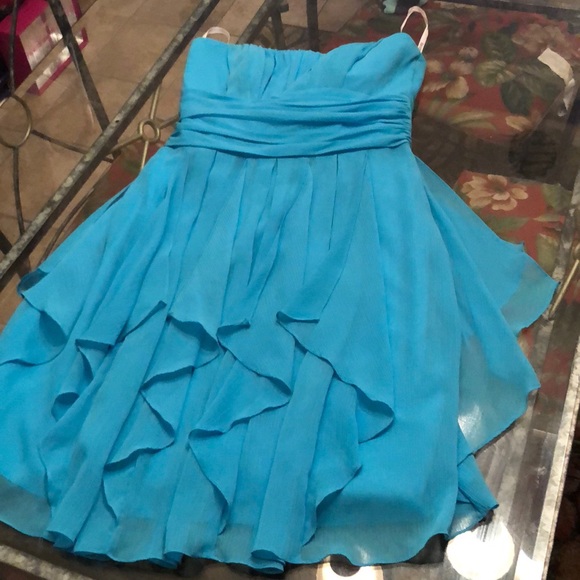 Turquoise David bridal halter dress - Picture 1 of 1